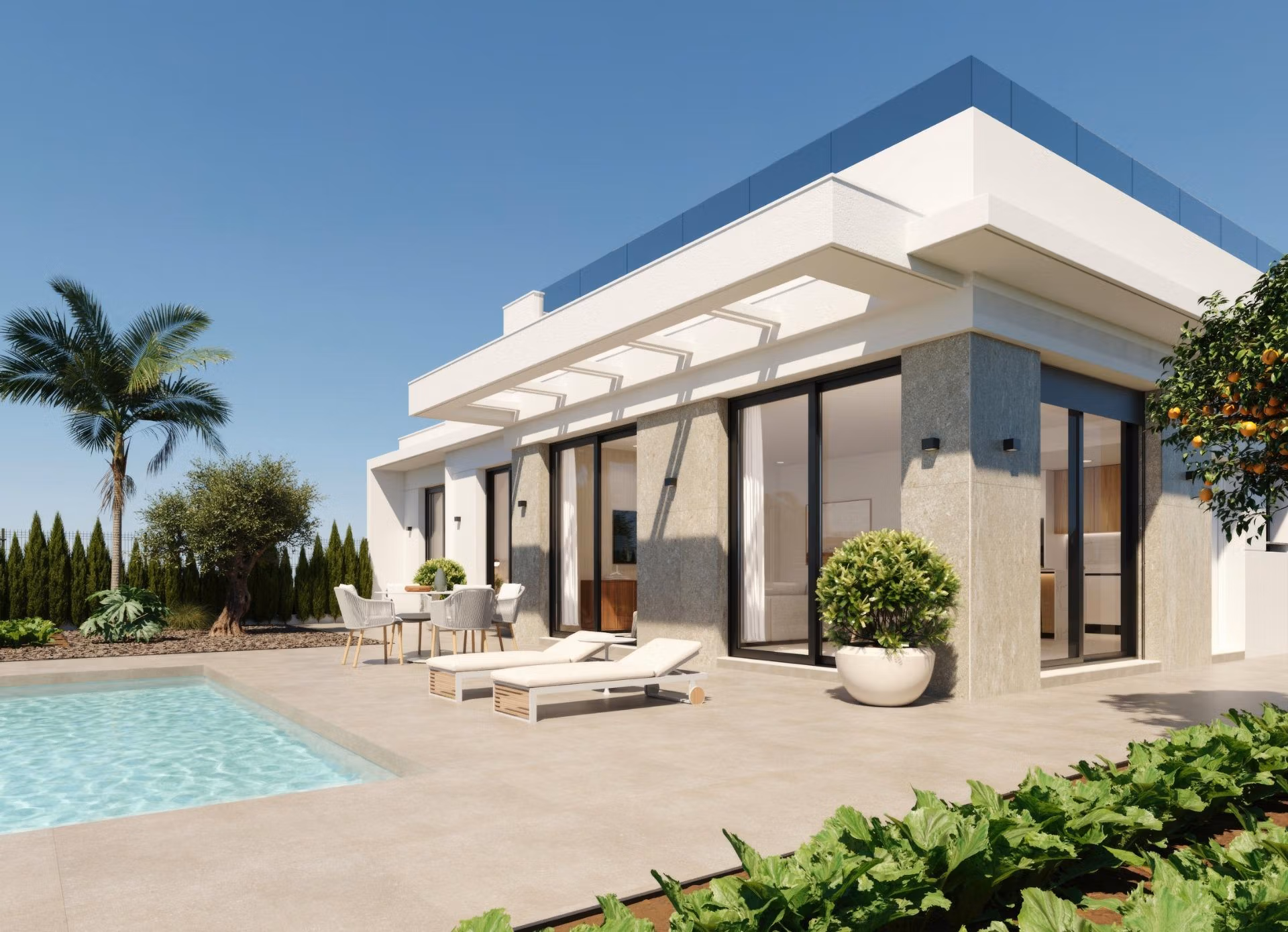 Charming New Build Villas with Private Pool on a Golf Resort for Sale in Fuente Álamo, Murcia