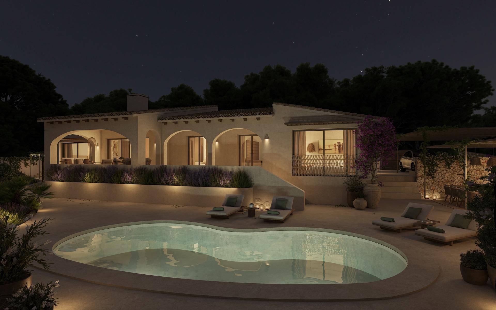 Refined New Build Single-Storey Villa with Private Pool for Sale in La Fustera, Benissa