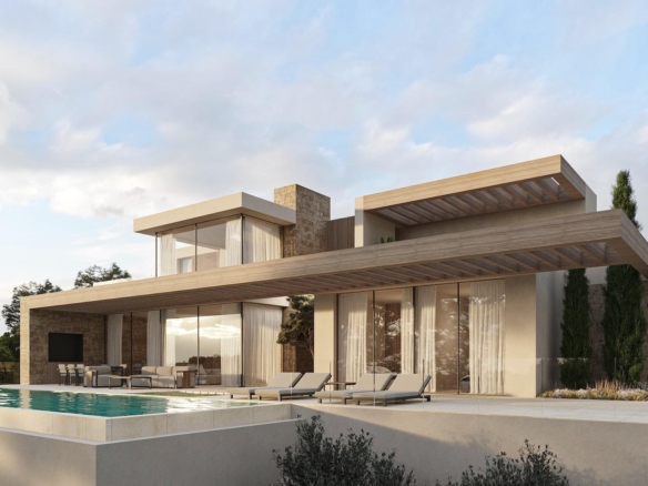 Elegant architect-designed 4-bedroom villa in La Fustera, Benissa with a spacious terrace, infinity pool, and panoramic sea views.