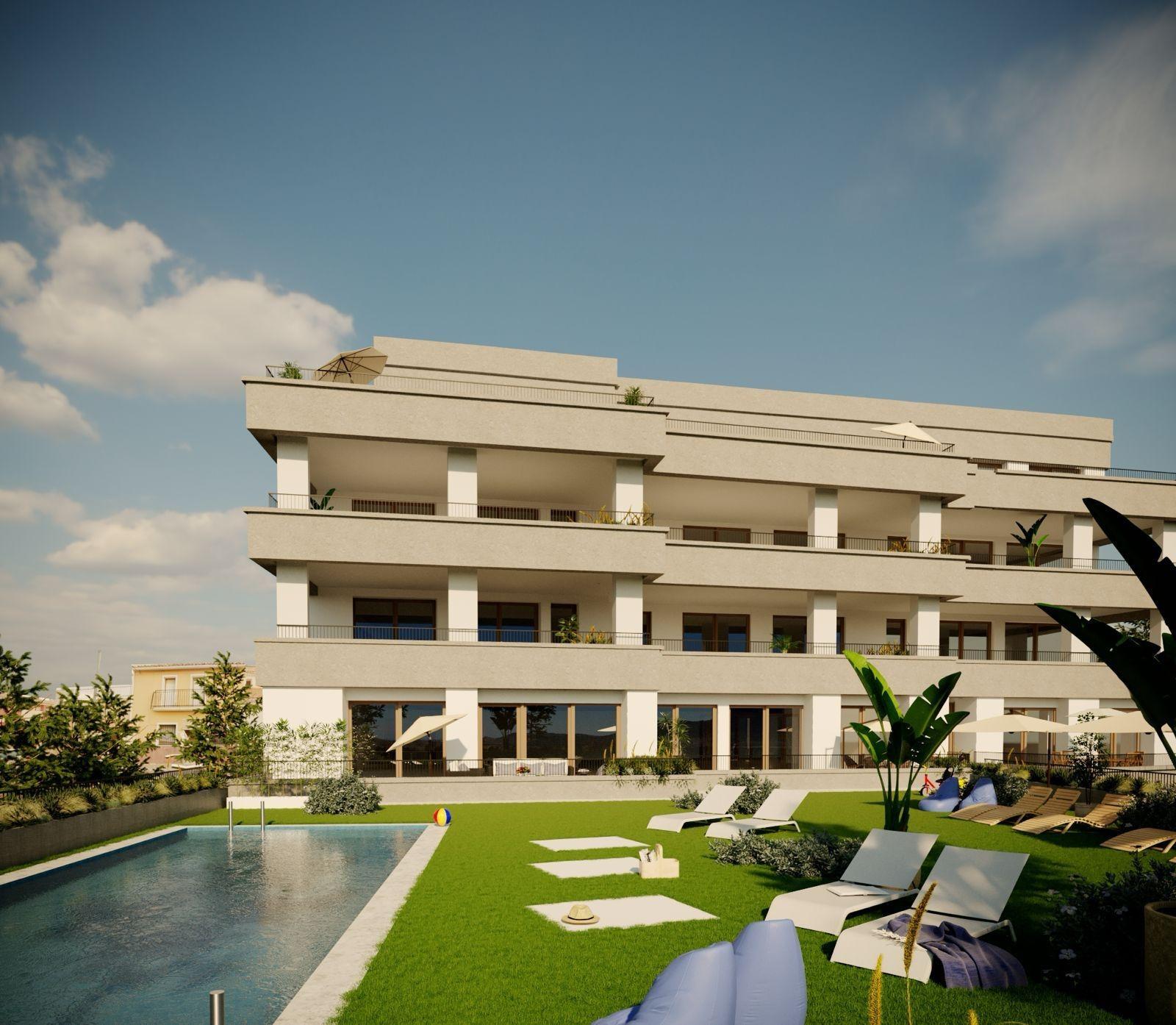 Elegant New Build 2 Bedroom Ground Floor Apartment with 41 m² Terrace for Sale in Hondón de las Nieves