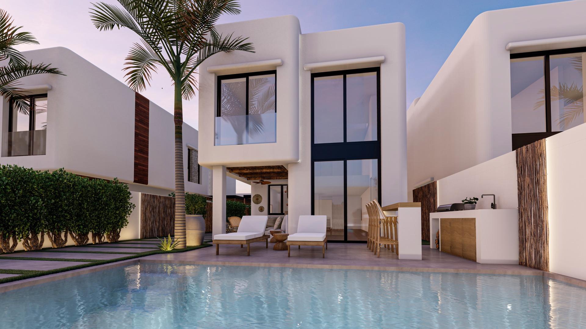 Elegant New Build 4 Bedroom Ibiza Style Villa with Private Pool for Sale in El Albir, Costa Blanca
