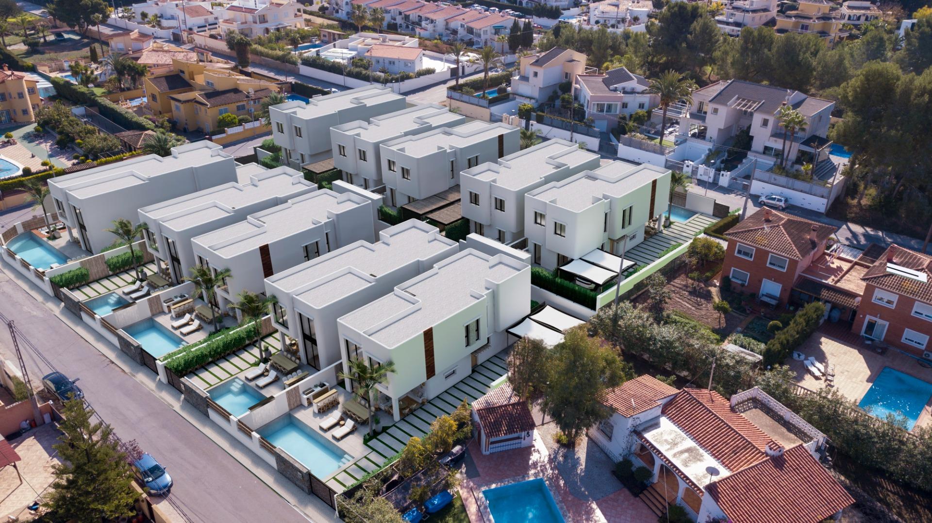 Elegant New Build 4 Bedroom Ibiza Style Villa with Private Pool for Sale in El Albir, Costa Blanca