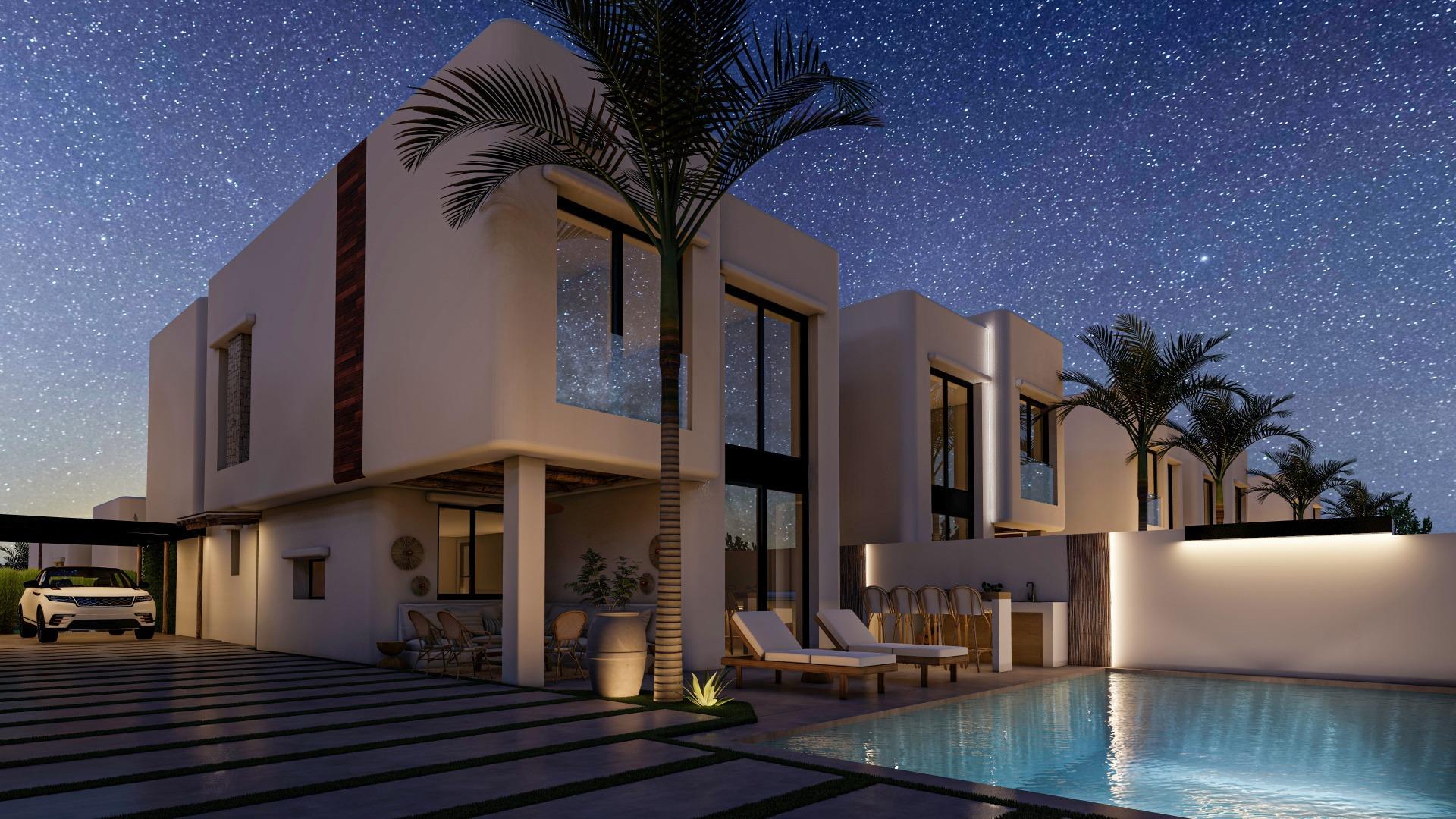 Elegant New Build 4 Bedroom Ibiza Style Villa with Private Pool for Sale in El Albir, Costa Blanca
