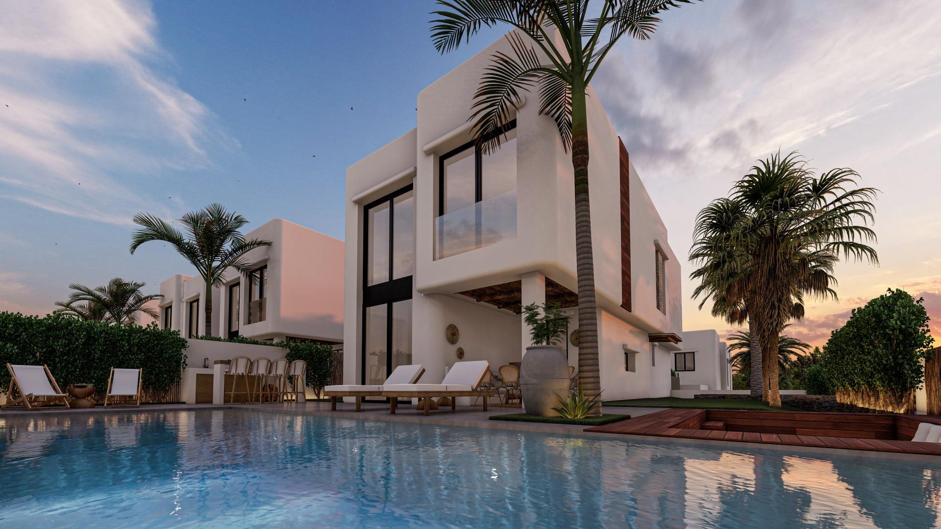 Elegant New Build 4 Bedroom Ibiza Style Villa with Private Pool for Sale in El Albir, Costa Blanca