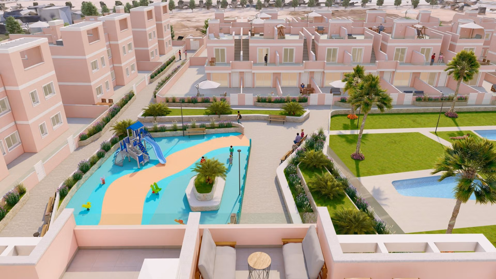 Exclusive-New-Development-in-Pilar-de-la-Horadada-Costa-Blanca-Spain-11 Практичен нов апартамент с 3 спални на партерен етаж с градина за продажба в Pilar de la Horadada
