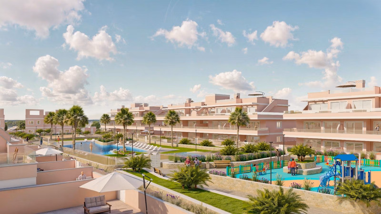 Exclusive-New-Development-in-Pilar-de-la-Horadada-Costa-Blanca-Spain-3 Практичен нов апартамент с 3 спални на партерен етаж с градина за продажба в Pilar de la Horadada