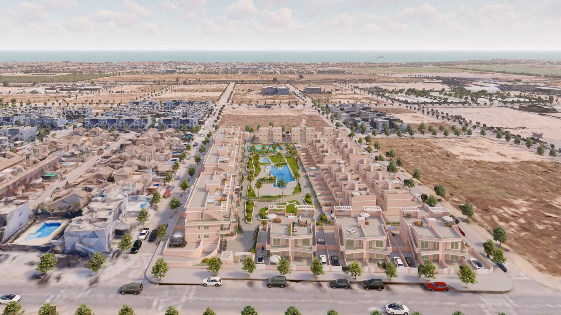 Amplia villa pareada de obra nueva con 3 dormitorios y solárium en venta en Pilar de la Horadada