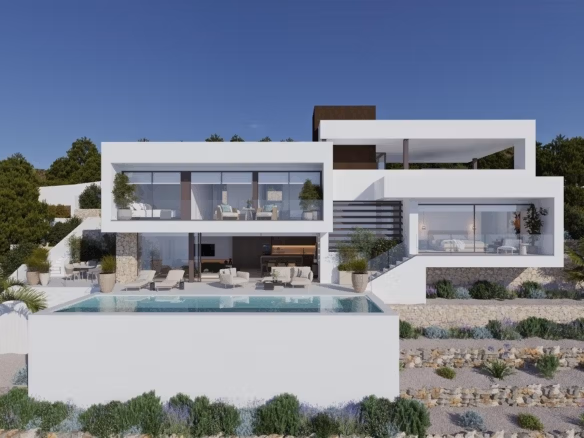 Modern nybyggd villa med 4 sovrum, infinitypool och havsutsikt till salu i Altea