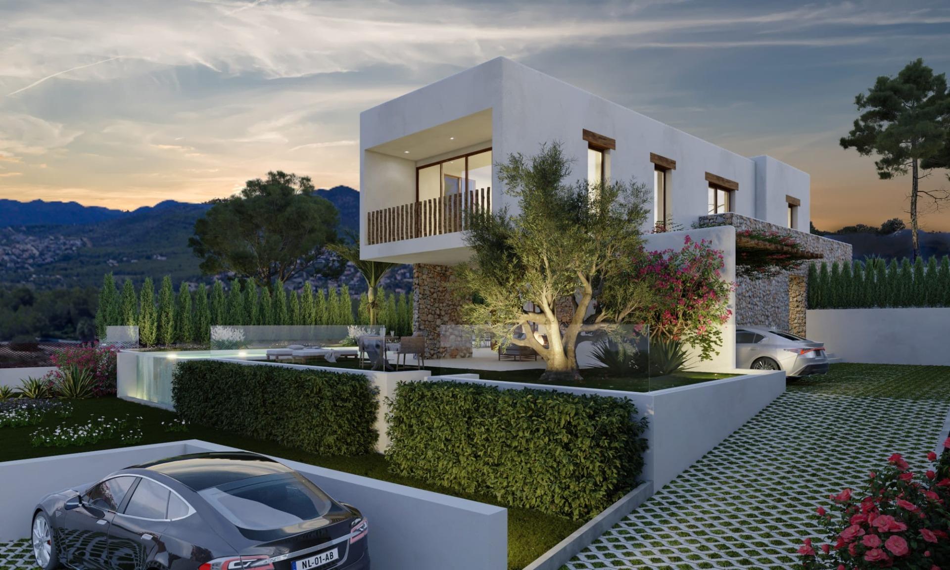 Ibiza Style Luxury 4 Bedroom Villa with Infinity Pool and Panoramic Views for Sale in Las Laderas, Javea