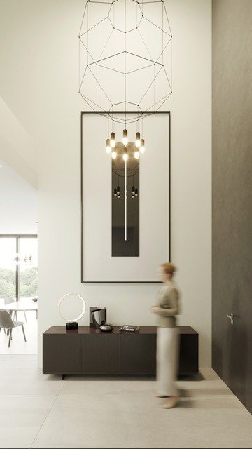 LUXURY-NEW-BUILD-VILLA-IN-ALTEA-25 Bright modern entrance hall with elegant high ceiling and contemporary decor in luxury new build villa in Altea