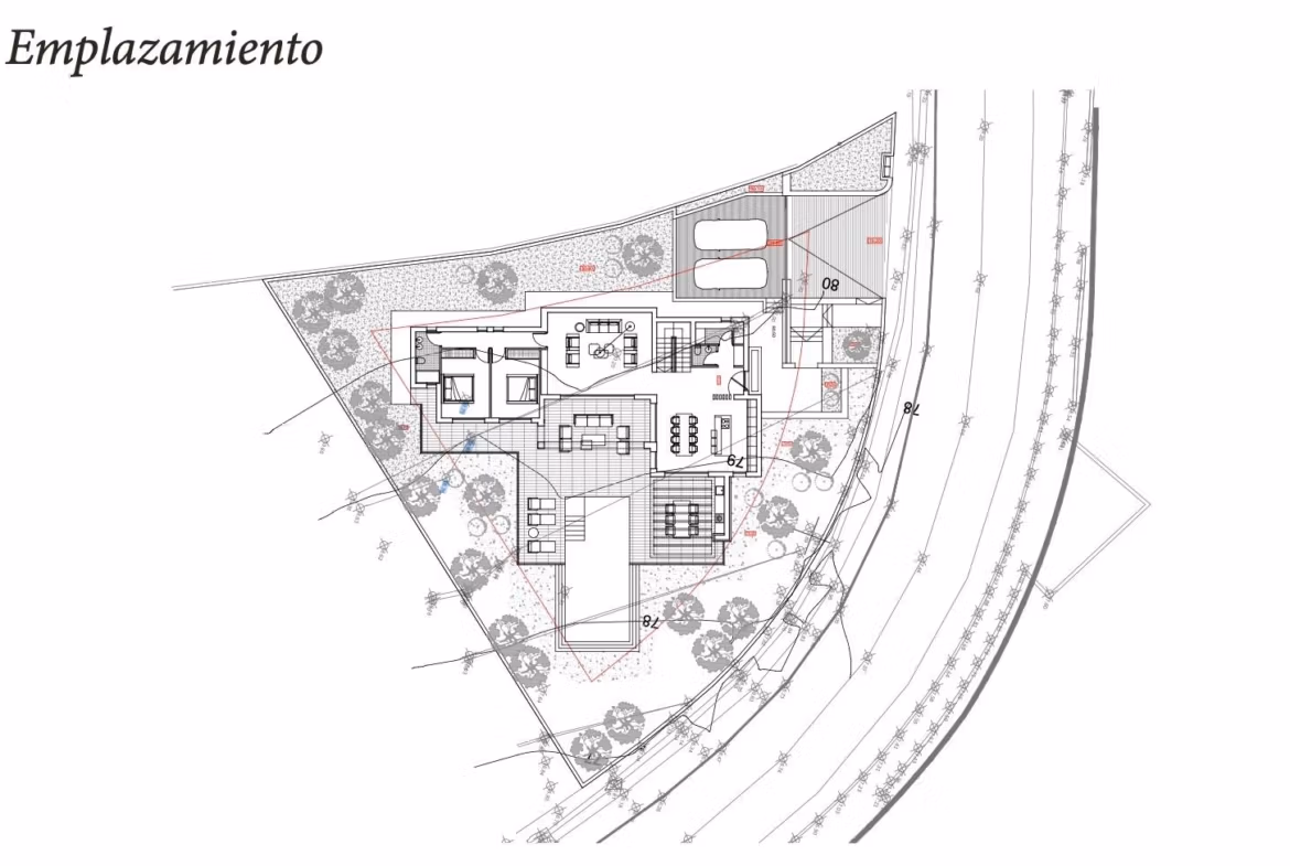 Luxury-Ibizan-Style-Villa-in-La-Fustera-Benissa-Costa-Just-1-km-from-the-Beach-10 Detailed architectural floor plan of a spacious new build Ibizan-style villa with landscaped grounds in La Fustera, Benissa.