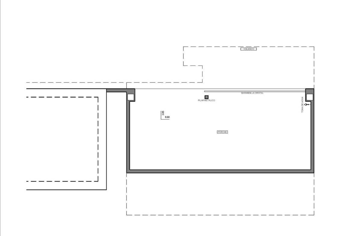 Spacious modern porch floor plan with expansive layout in luxury new build villa at Cumbre del Sol