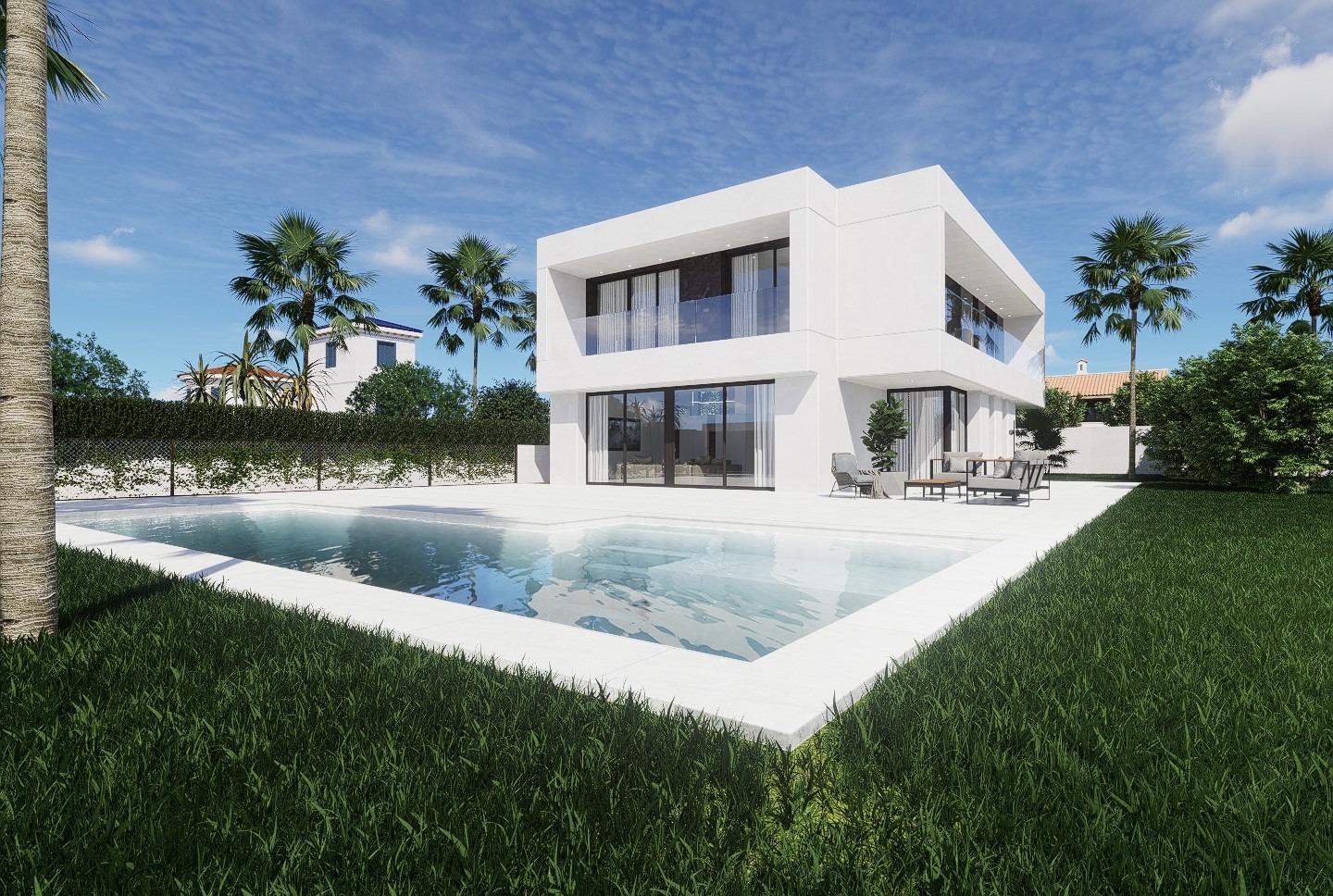 Modern luxury 4-bedroom villa with private pool and sun-drenched terrace in serene La Zenia, Orihuela Costa