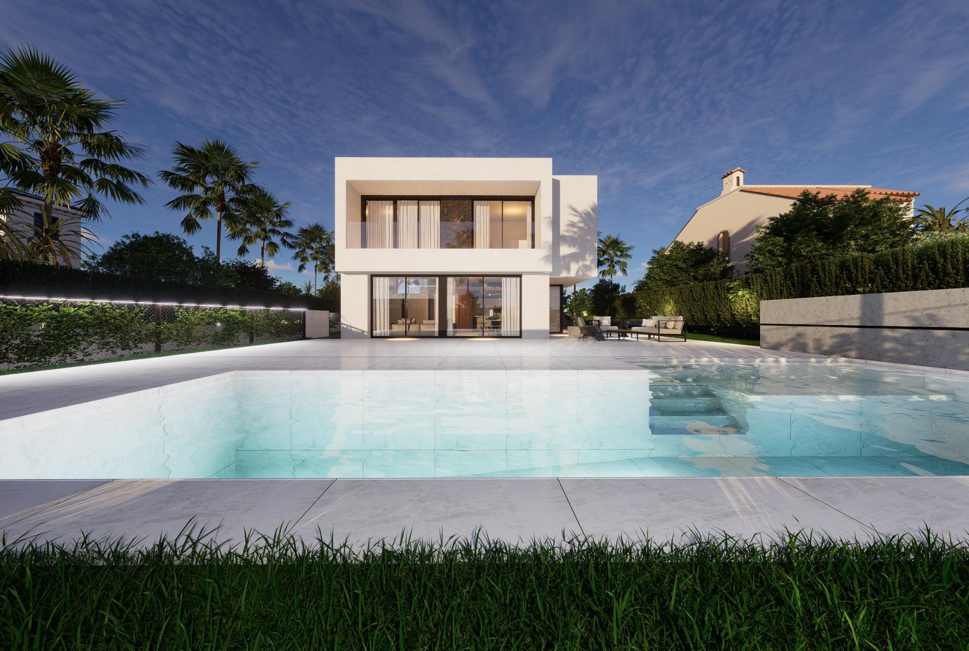 Modern luxury 4-bedroom villa with private sun-drenched pool and spacious terrace in La Zenia, Orihuela Costa.