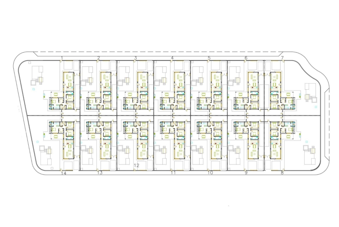 Luxury-New-Build-Villas-in-Sucina-with-Private-Pool-and-Large-Plots-17 Detailed architectural floor plan showcasing modern layouts of luxury new build single-storey villas in Sucina, Murcia.