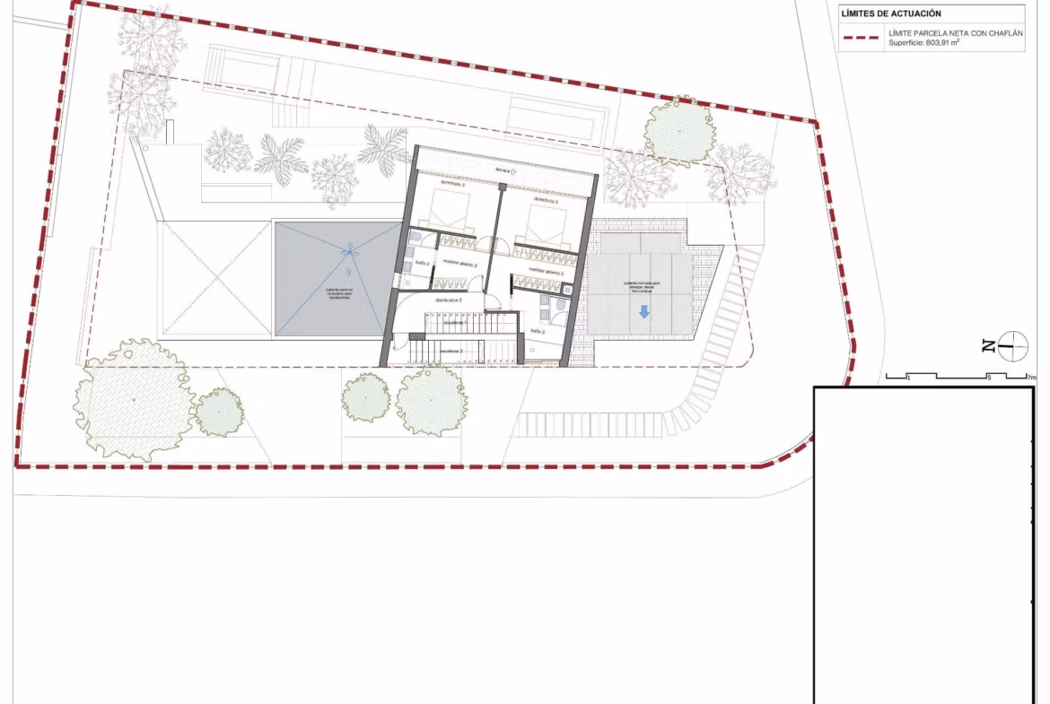 Luxury-New-Build-Villas-with-Sea-Views-in-Dehesa-de-Campoamor-Costa-Blanca-South-15 Architectural floor plan of spacious new build 4-bedroom villa with pool and landscaped garden in Dehesa de Campoamor.