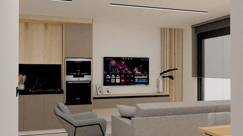 Modern open-plan living area with sleek kitchen and panoramic windows in elegant 2-bedroom penthouse, Torre de la Horadada