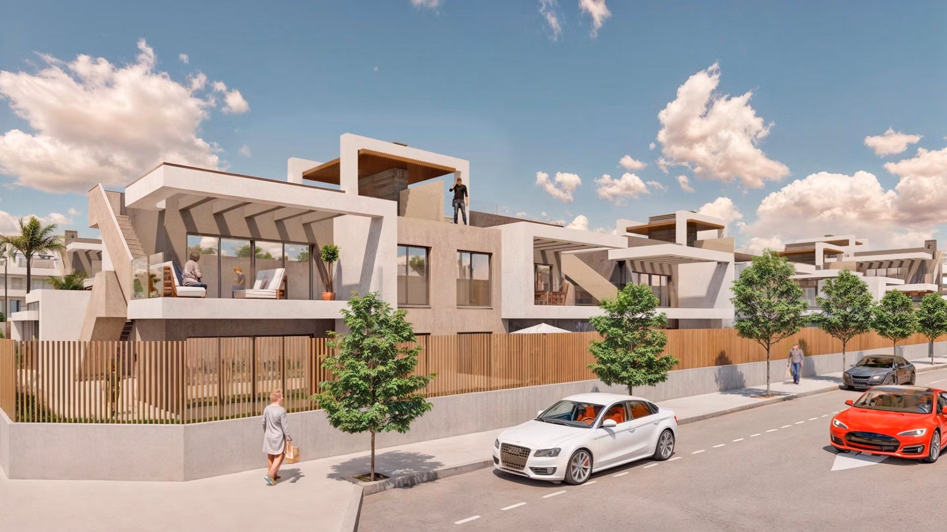 Modernos y amplios apartamentos de obra nueva con 3 dormitorios, grandes terrazas y elegantes fachadas blancas en Torre de la Horadada, cerca de la playa