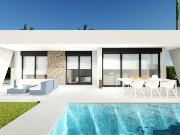 Modern sun-drenched 2-bedroom villa with private pool and sleek terrace in scenic Calasparra, Murcia.