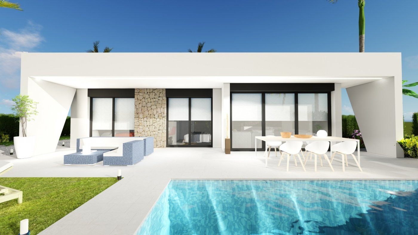 Modern sun-drenched 2-bedroom villa with private pool and sleek terrace in scenic Calasparra, Murcia.