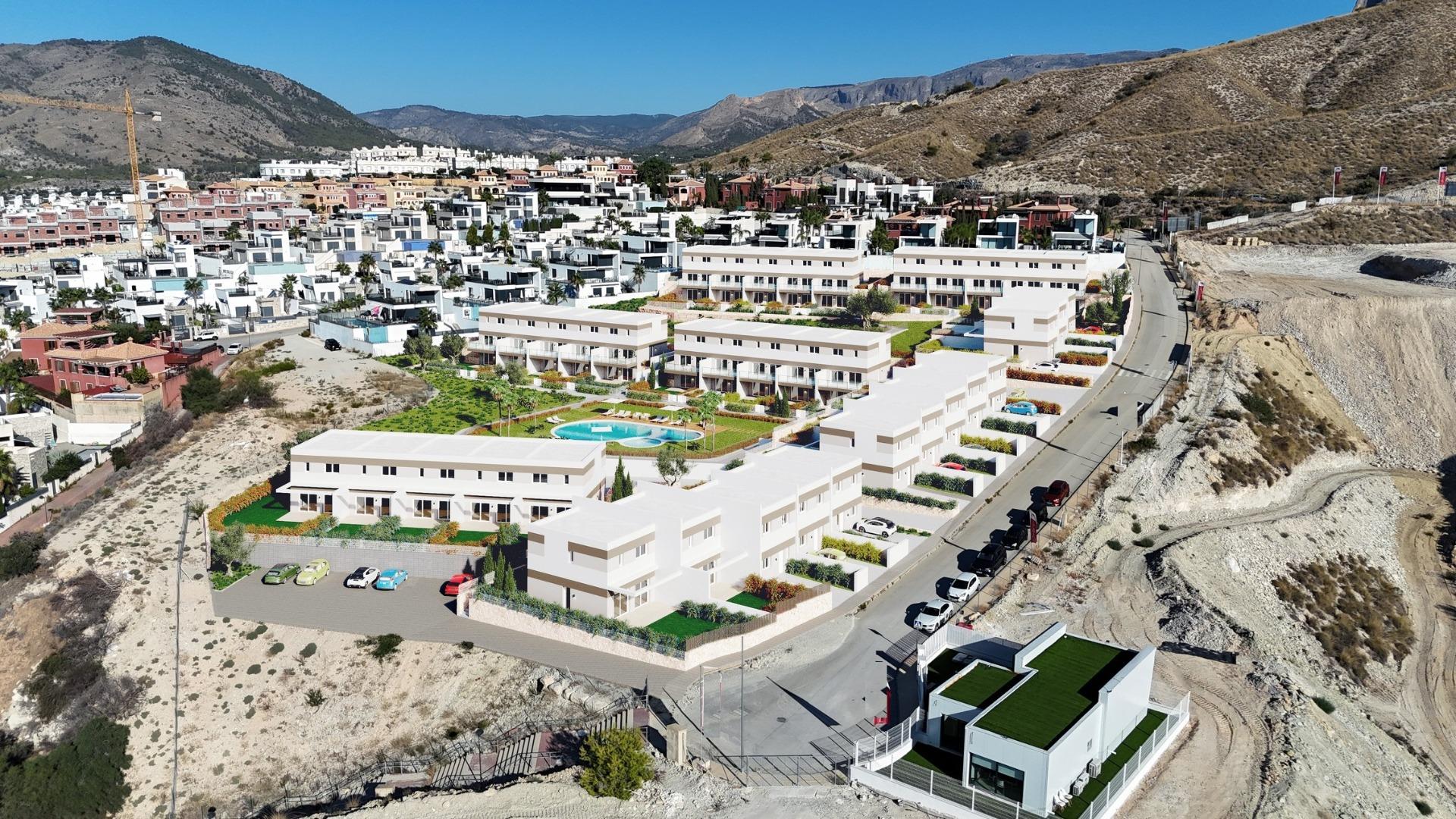 Modern New Build 3 Bedroom Townhouse with Basement and Solarium for Sale in Balcón de Finestrat, Costa Blanca