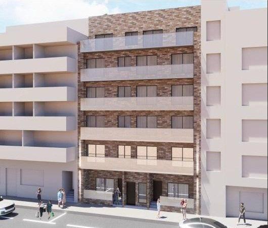 Modern elevated 2-bedroom penthouse building with spacious balconies in bright Torrevieja near Playa El Acequión