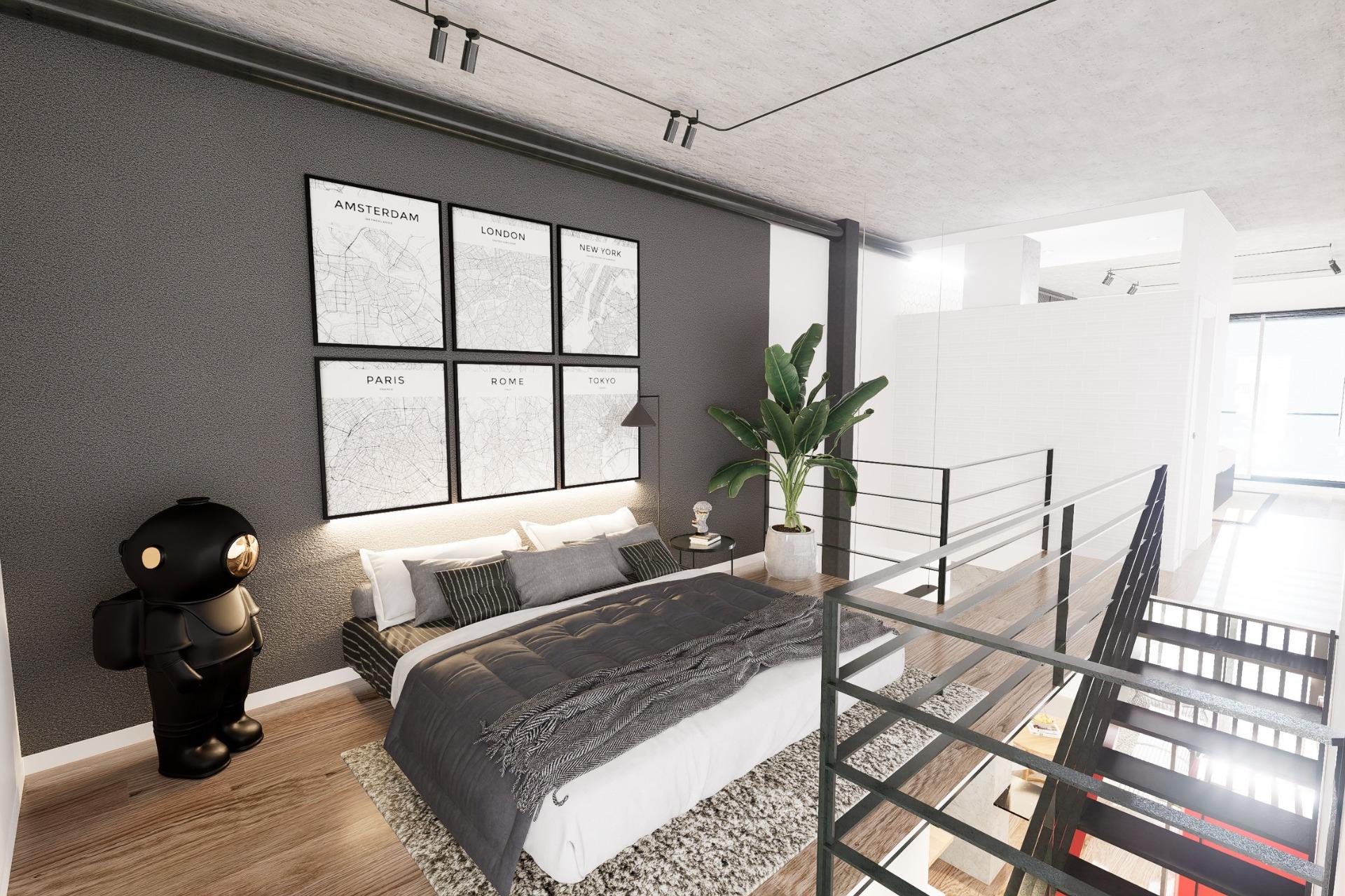 Modern-Duplex-Loft-Apartments-in-the-Heart-of-Alicante-4 Stylish New Build 1 Bedroom Duplex Loft with Independent Entrance for Sale in Alicante City Centre