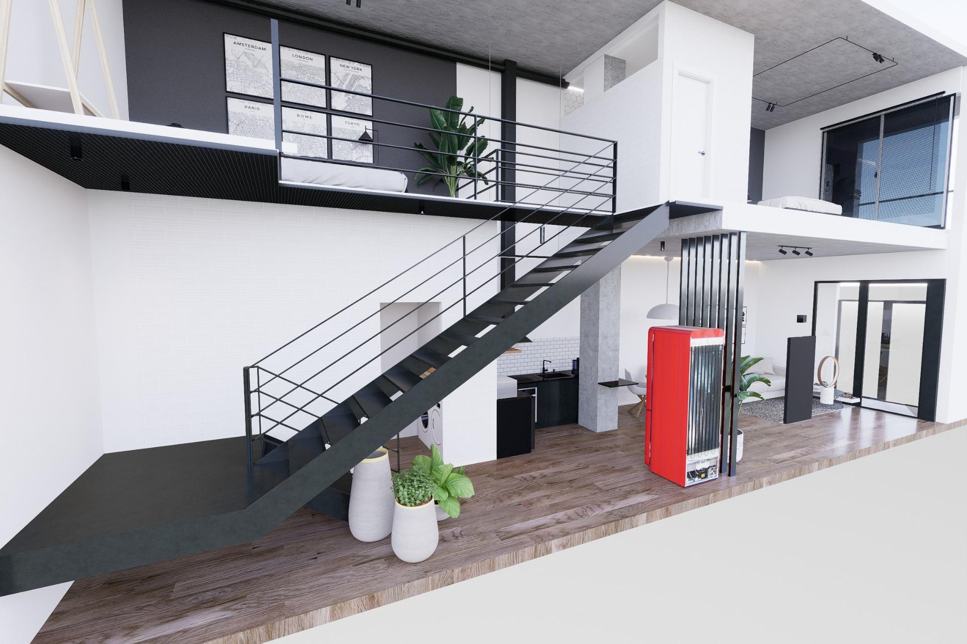 Modern-Duplex-Loft-Apartments-in-the-Heart-of-Alicante-5 Stylish New Build 1 Bedroom Duplex Loft with Independent Entrance for Sale in Alicante City Centre
