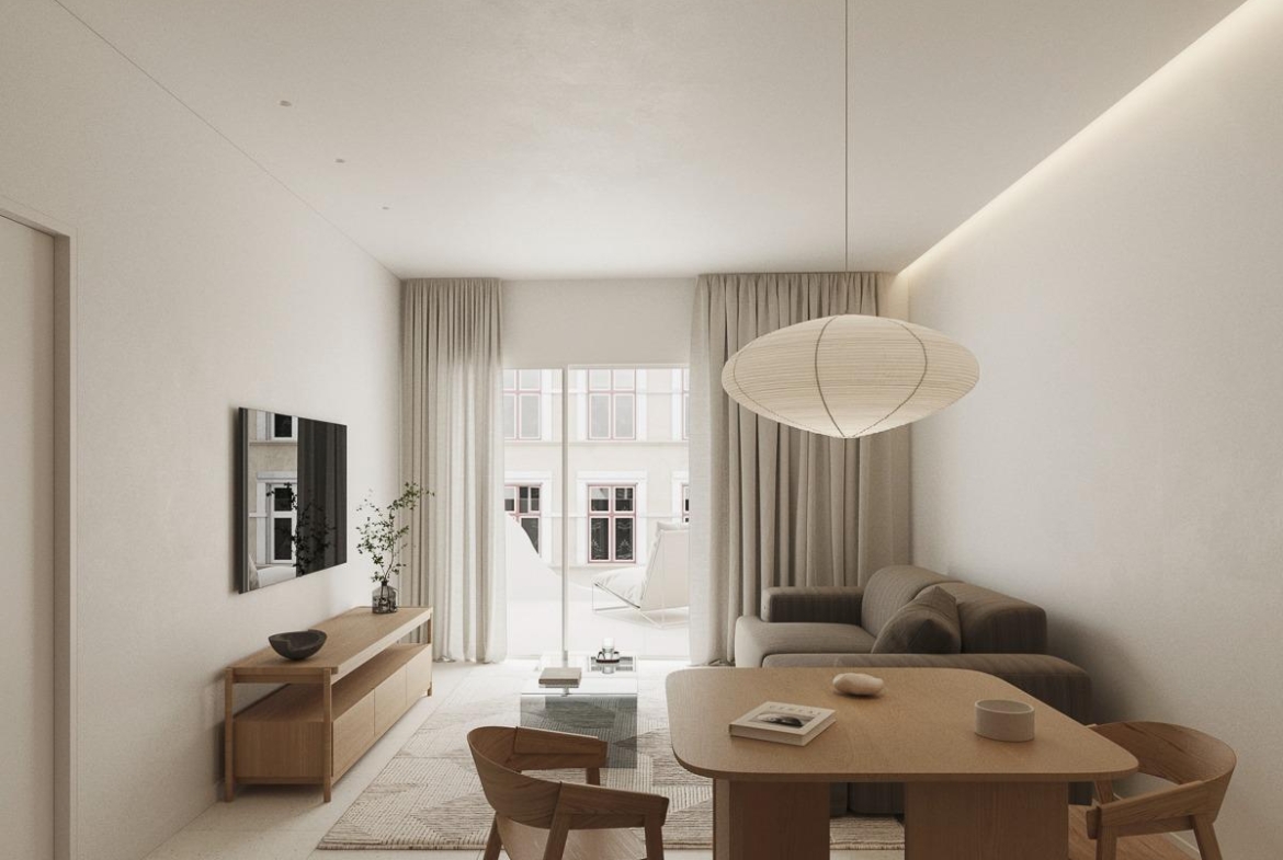 Bright and modern open-plan living and dining area in spacious new build 2-bedroom apartment in central Torrevieja