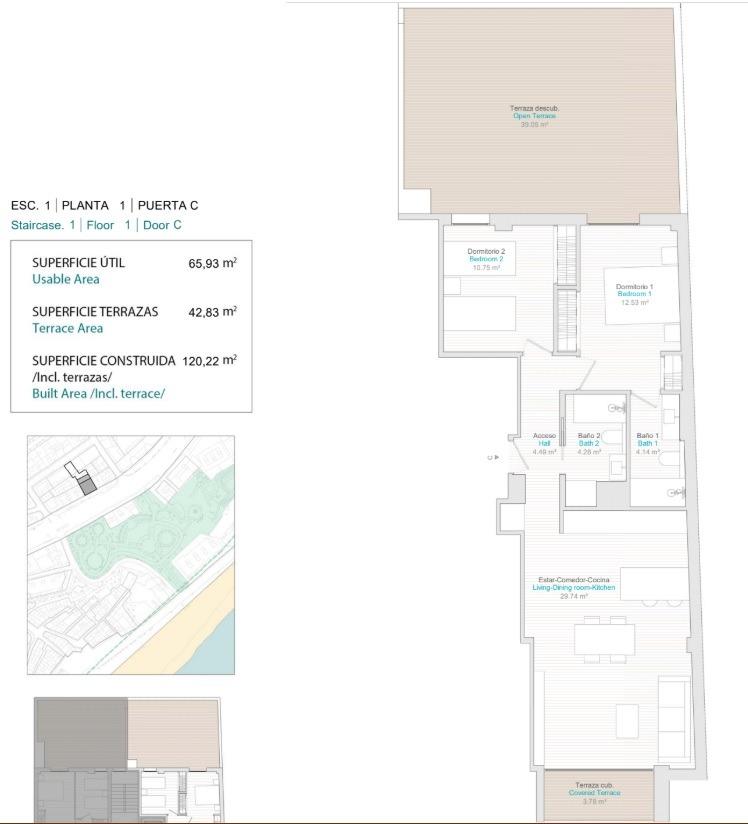 Modern New Build 2 Bedroom Apartment with 42 m² Terrace and Sea Views for Sale in Villajoyosa Centre