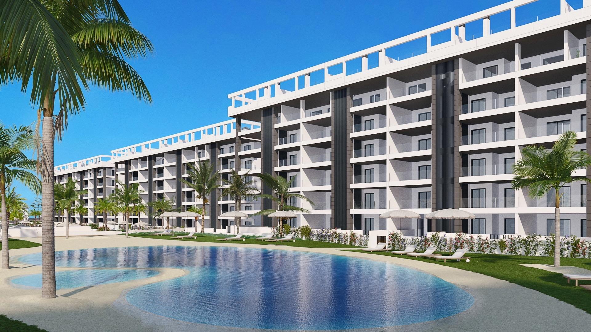 Modern New Build 2 Bedroom Ground Floor Apartment with Private Garden for Sale in Torrevieja – 700m from La Mata Beach