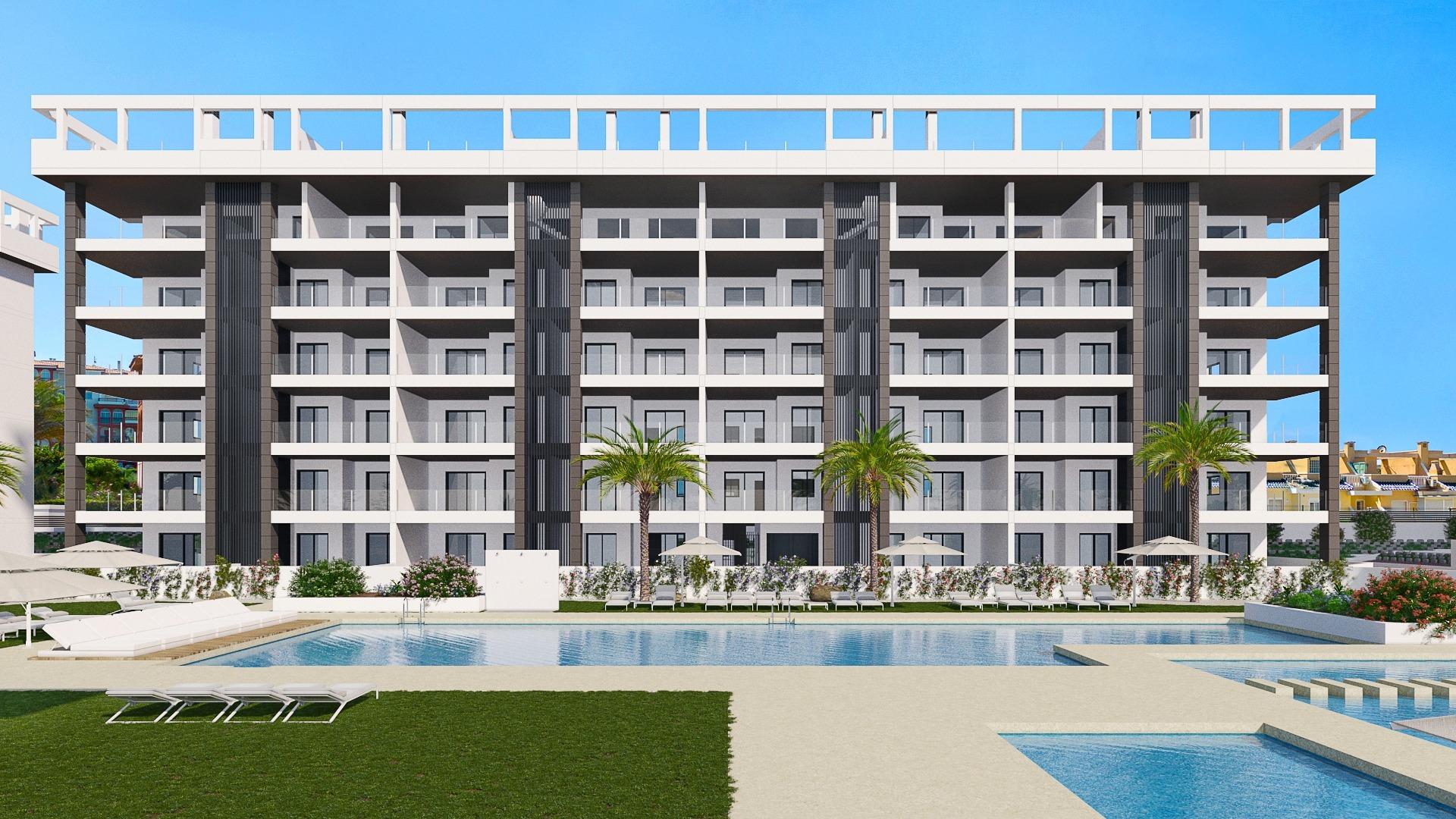 Modern New Build 2 Bedroom Ground Floor Apartment with Private Garden for Sale in Torrevieja – 700m from La Mata Beach