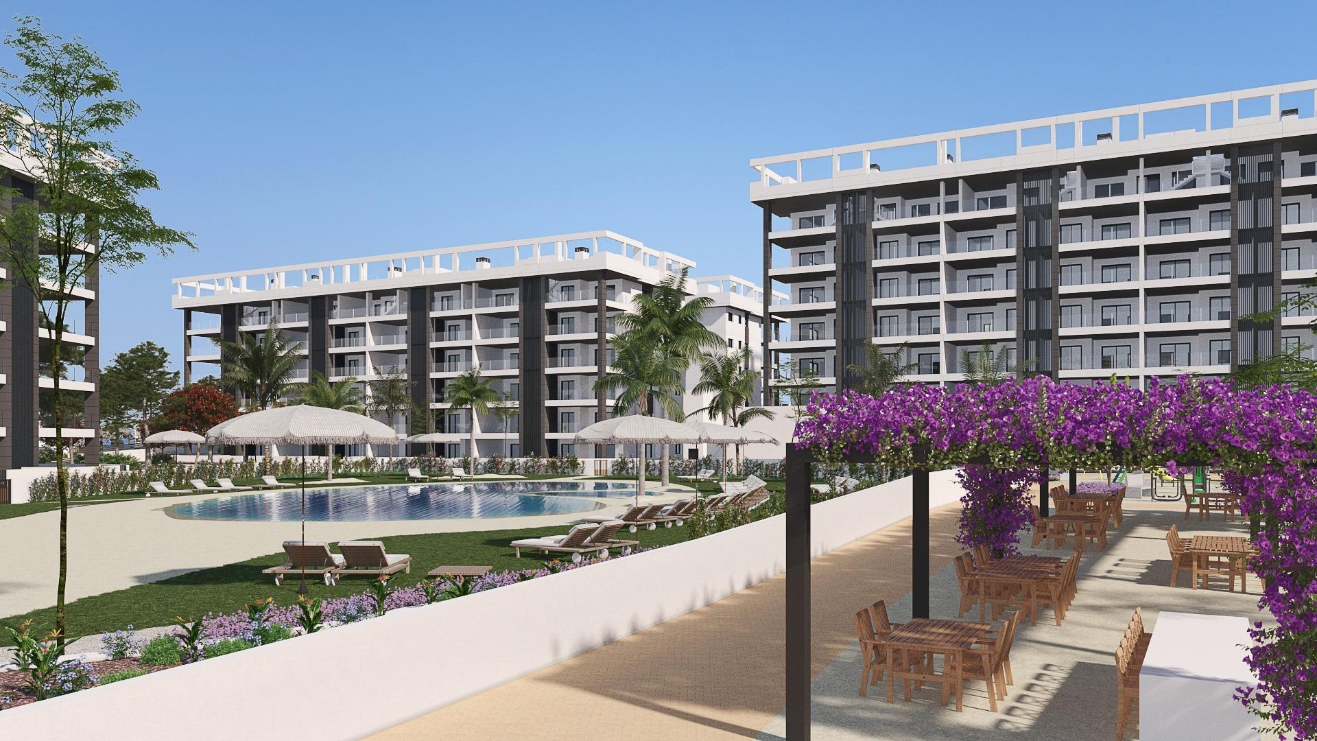 Modern New Build 2 Bedroom Ground Floor Apartment with Private Garden for Sale in Torrevieja – 700m from La Mata Beach