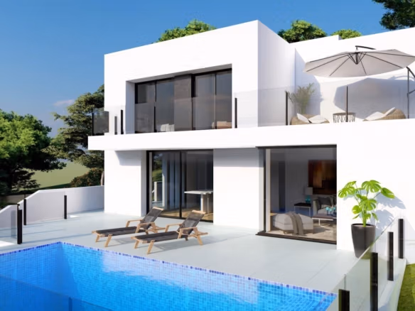 Modern nybyggd villa med 2 sovrum och privat pool till salu i Cumbre del Sol, Benitachell