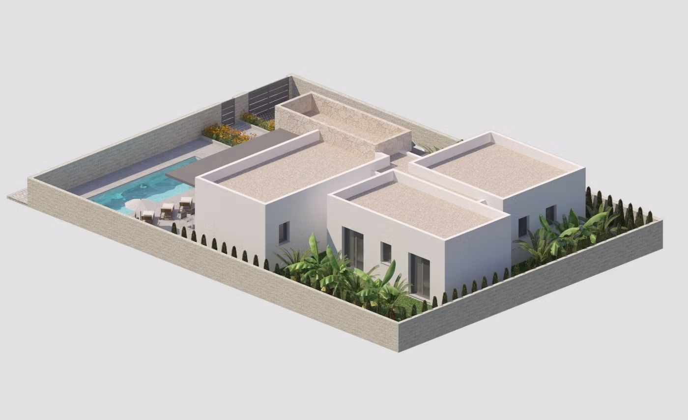 NEW-BUILD-MODERN-VILLAS-IN-BENIJOFAR-4 Modern new build single-storey 3-bedroom villa with private pool and landscaped large plot in Benijófar, Alicante