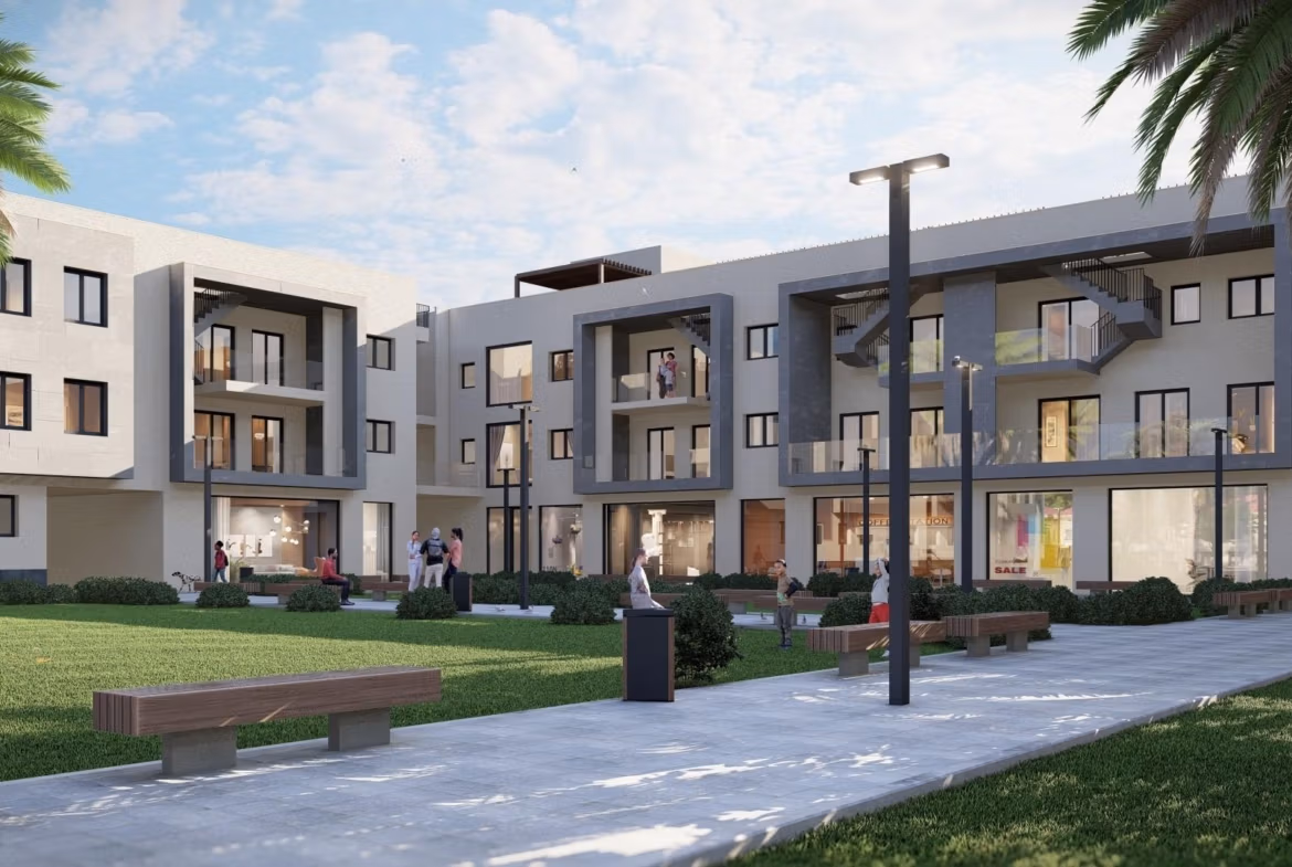 NEW-BUILD-PENTHOUSES-IN-TORRE-PACHECO-8 Modern luxury 3-bedroom penthouse complex with spacious terraces and lush landscaped gardens in Torre-Pacheco, Murcia.