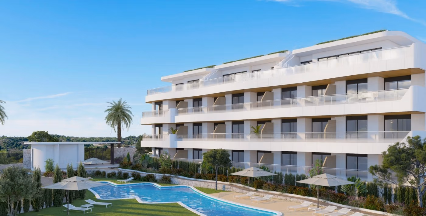 NEW-BUILD-RESIDENTIAL-AT-PLAYA-FLAMENCA-4 Przestronny nowy apartament z 3 sypialniami i wspólnym basenem na sprzedaż w Playa Flamenca, Orihuela Costa