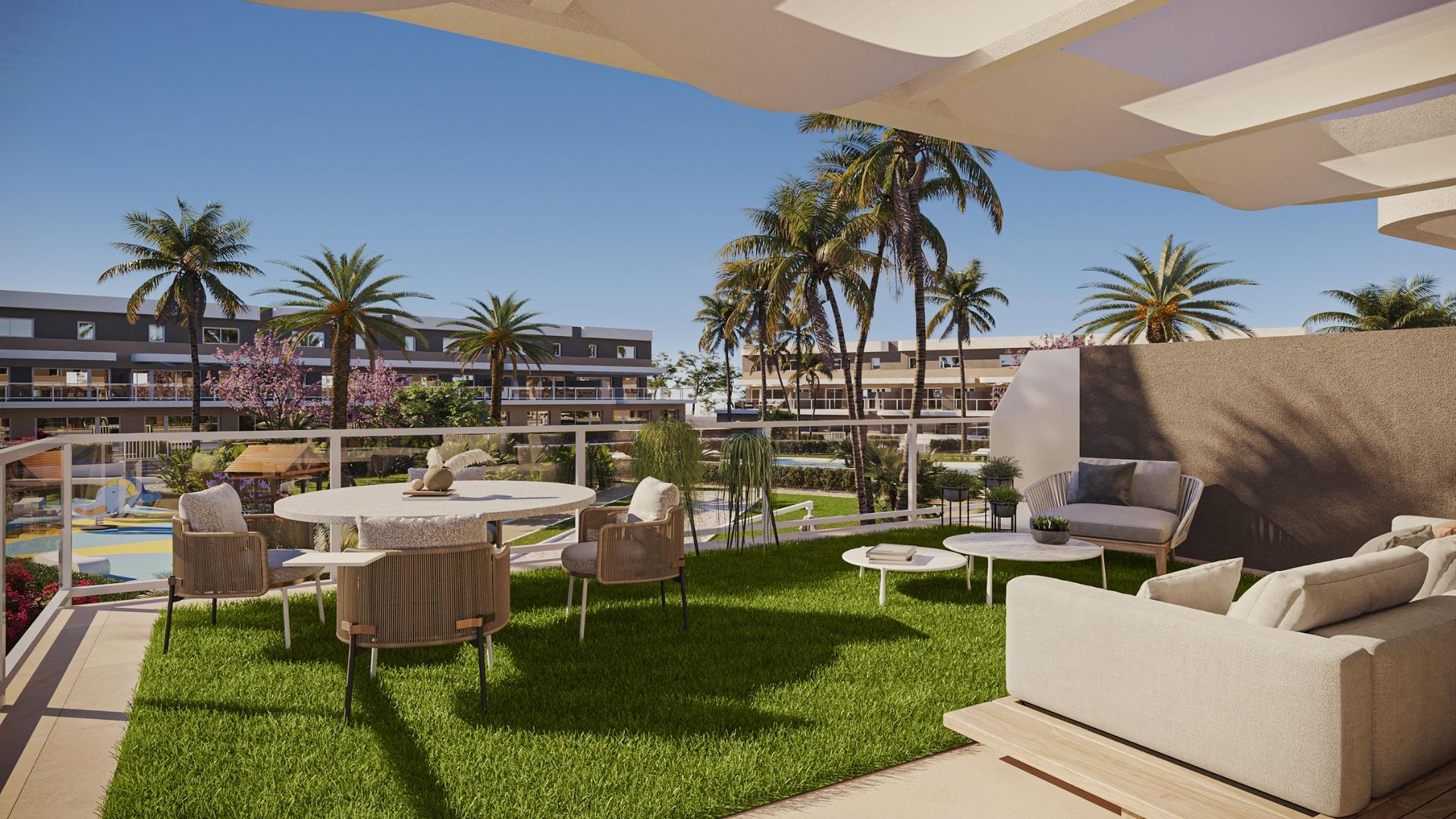 Elegant New Build 2 Bedroom Ground Floor Apartment with Private Garden for Sale in Alenda Golf, Monforte del Cid