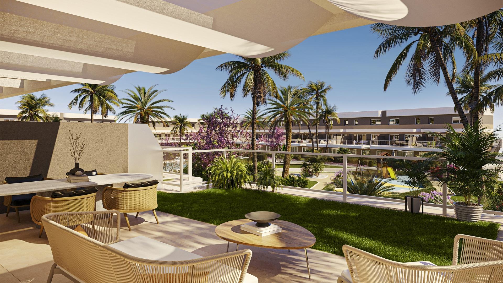 Elegant New Build 2 Bedroom Ground Floor Apartment with Private Garden for Sale in Alenda Golf, Monforte del Cid