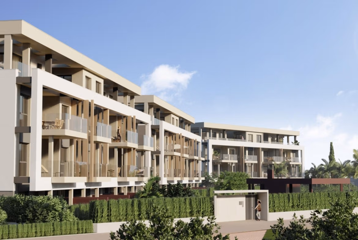 Modern luxury 3-bedroom penthouse with spacious balconies, lush greenery, and bright open views in Santa Rosalía Lake and Life Resort