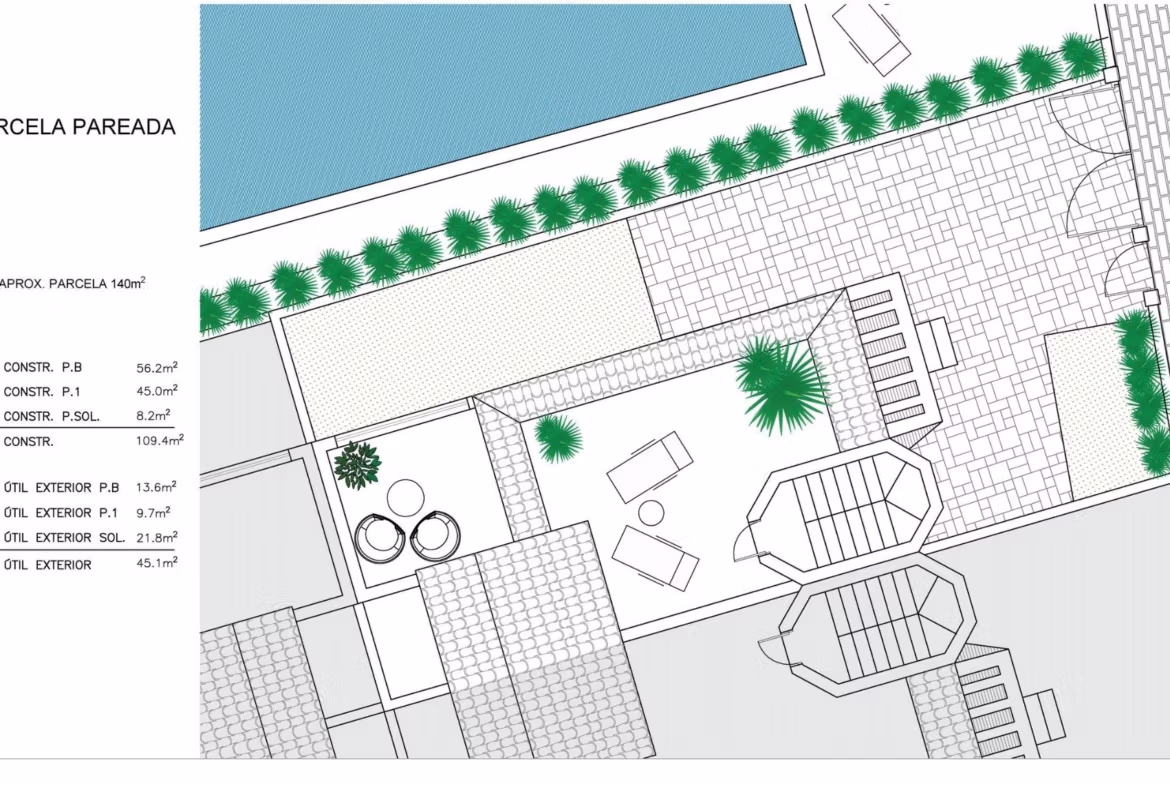 NEW-BUILD-RESIDENTIAL-IN-SAN-FULGENCIO-45 Spacious terrace with stylish outdoor seating at the key ready 2 bedroom semi-detached villa in El Oasis La Marina Urbanisation