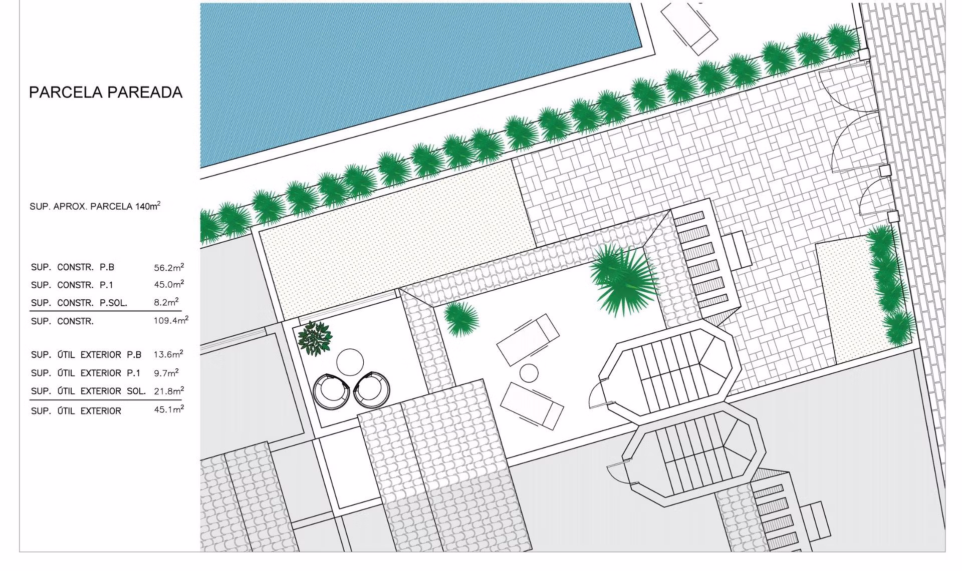 NEW-BUILD-RESIDENTIAL-IN-SAN-FULGENCIO-45 Spacious terrace with stylish outdoor seating at the key ready 2 bedroom semi-detached villa in El Oasis La Marina Urbanisation