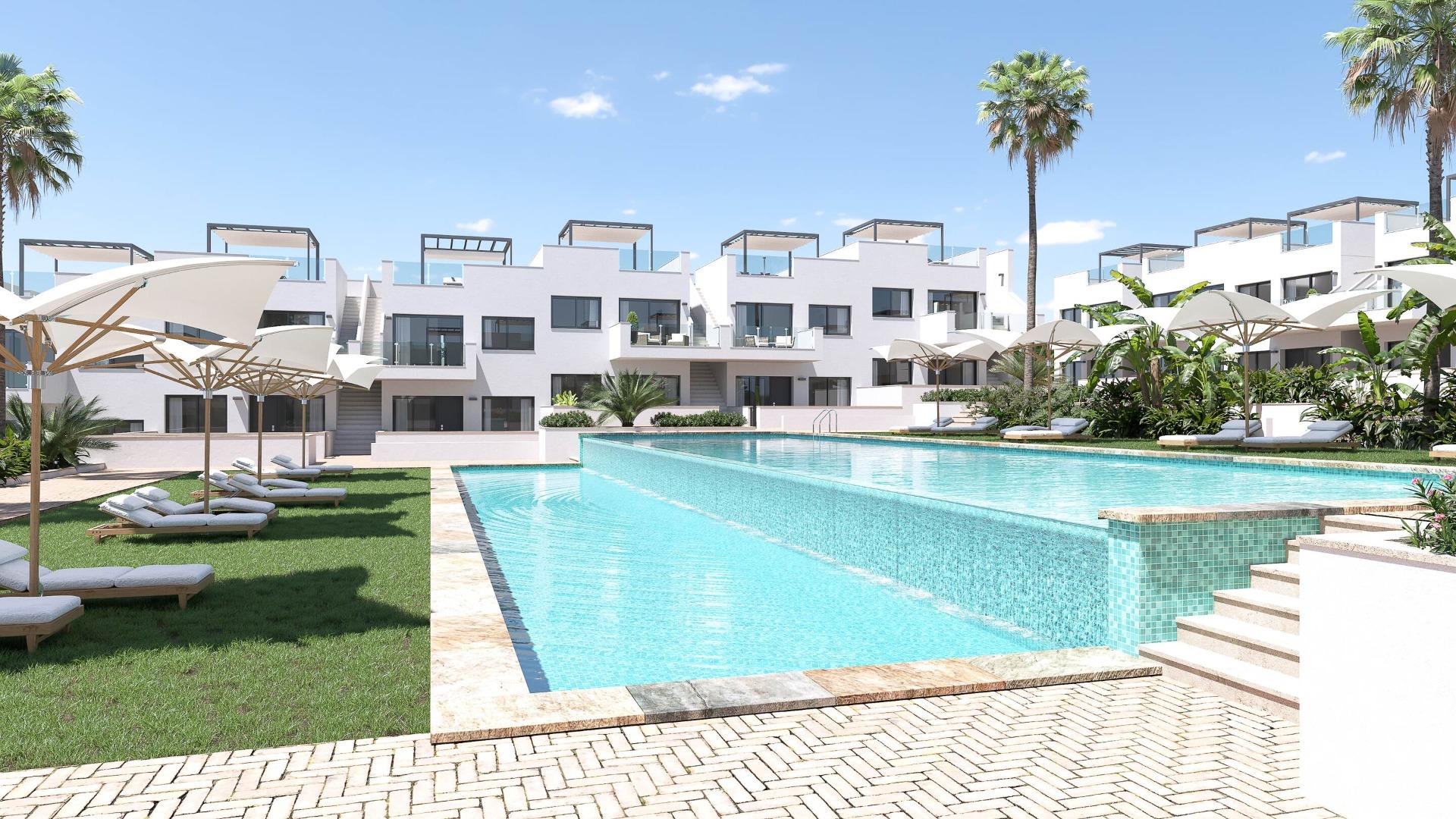 NEW-BUILD-RESIDENTIAL-OF-BUNGALOW-APARTMENTS-IN-LOS-BALCONES-2 New Build 2 Bedroom Top Floor Apartment for Sale in Los Balcones, Torrevieja – With Private Solarium