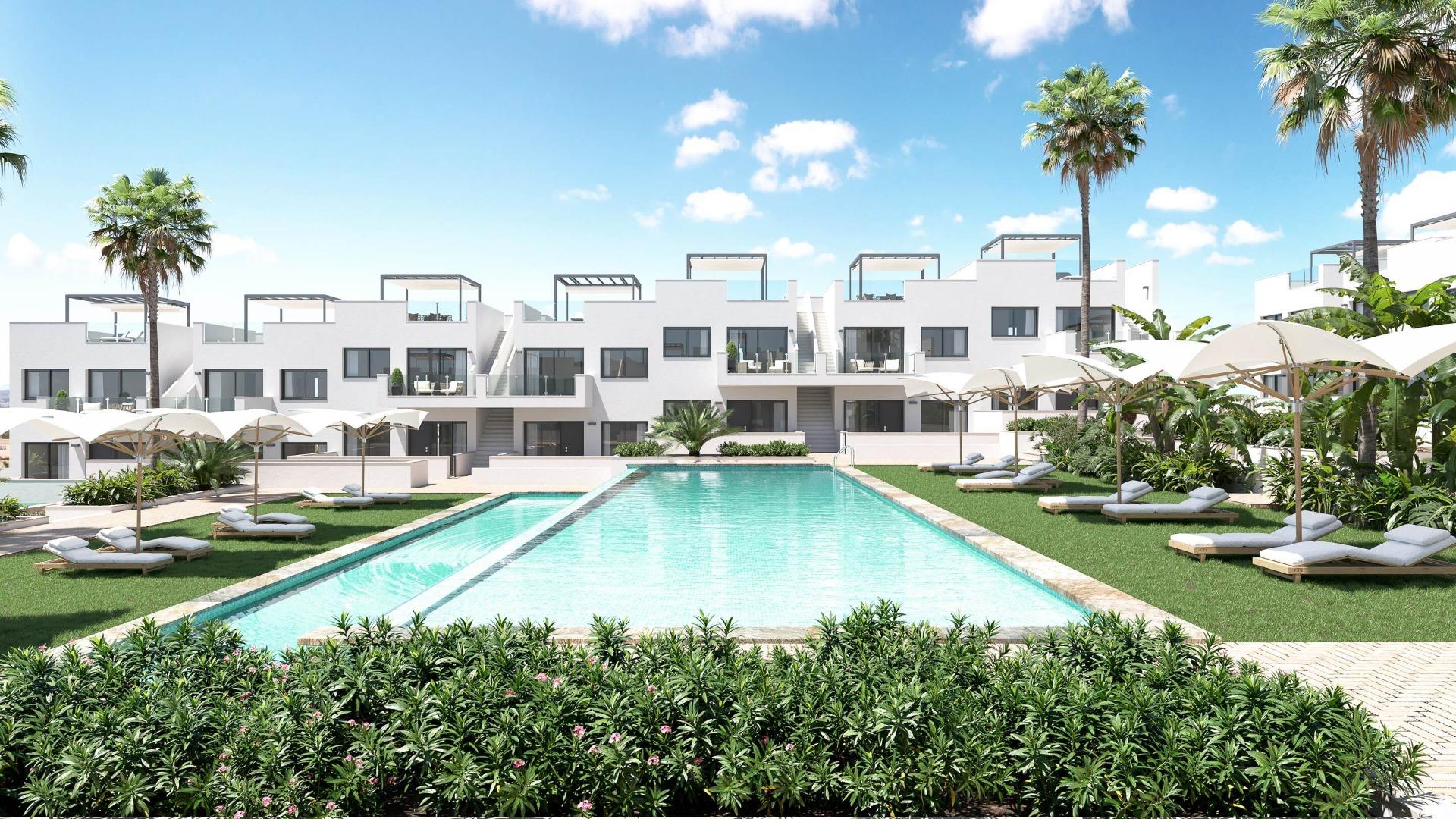 NEW-BUILD-RESIDENTIAL-OF-BUNGALOW-APARTMENTS-IN-LOS-BALCONES-2 New Build 3 Bedroom Top Floor Apartment for Sale in Los Balcones, Torrevieja – With Private Solarium