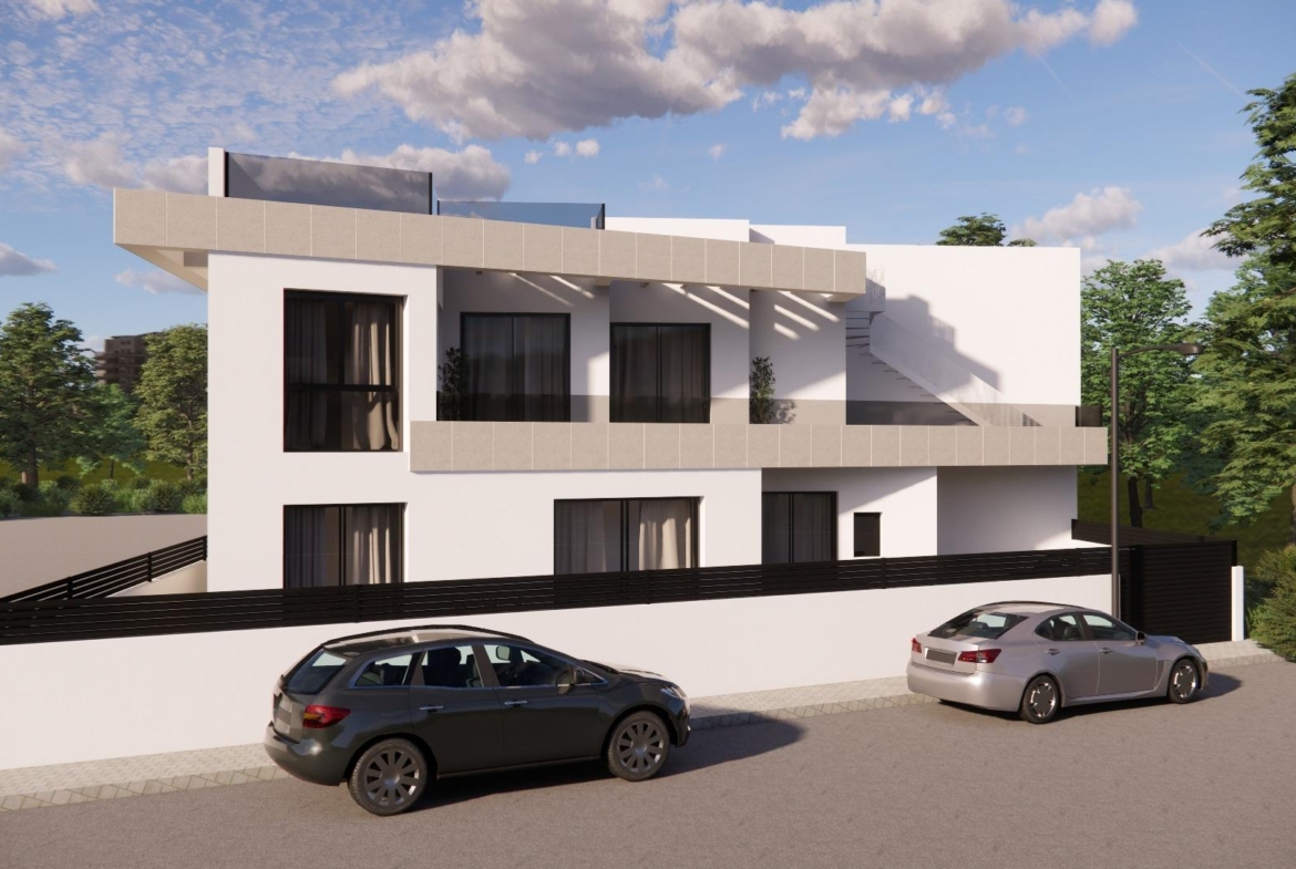 Sleek modern 3-bedroom townhouse with spacious balconies and landscaped surroundings in Rojales.
