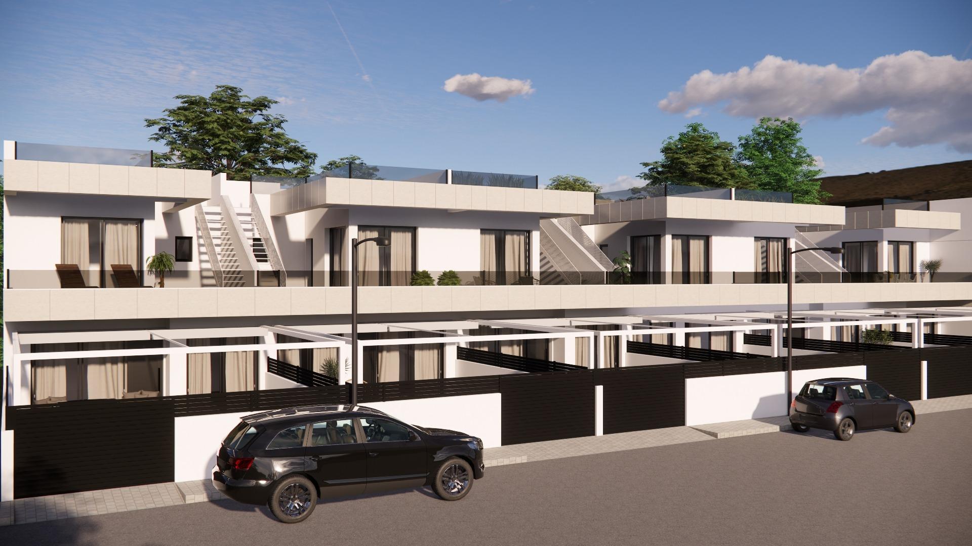 Sleek modern 3-bedroom townhouse in Rojales with private rooftop terraces, sunlit open-plan design, and contemporary architecture.