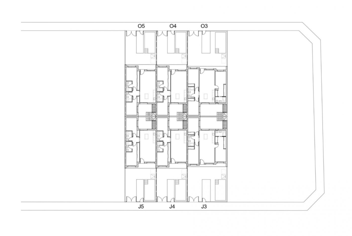 NEW-BUILD-TOWNHOUSES-IN-SAN-JAVIER-31 Detailed architectural floor plan showcasing the modern layout of new build townhouses in San Javier with spacious rooms and efficient design.