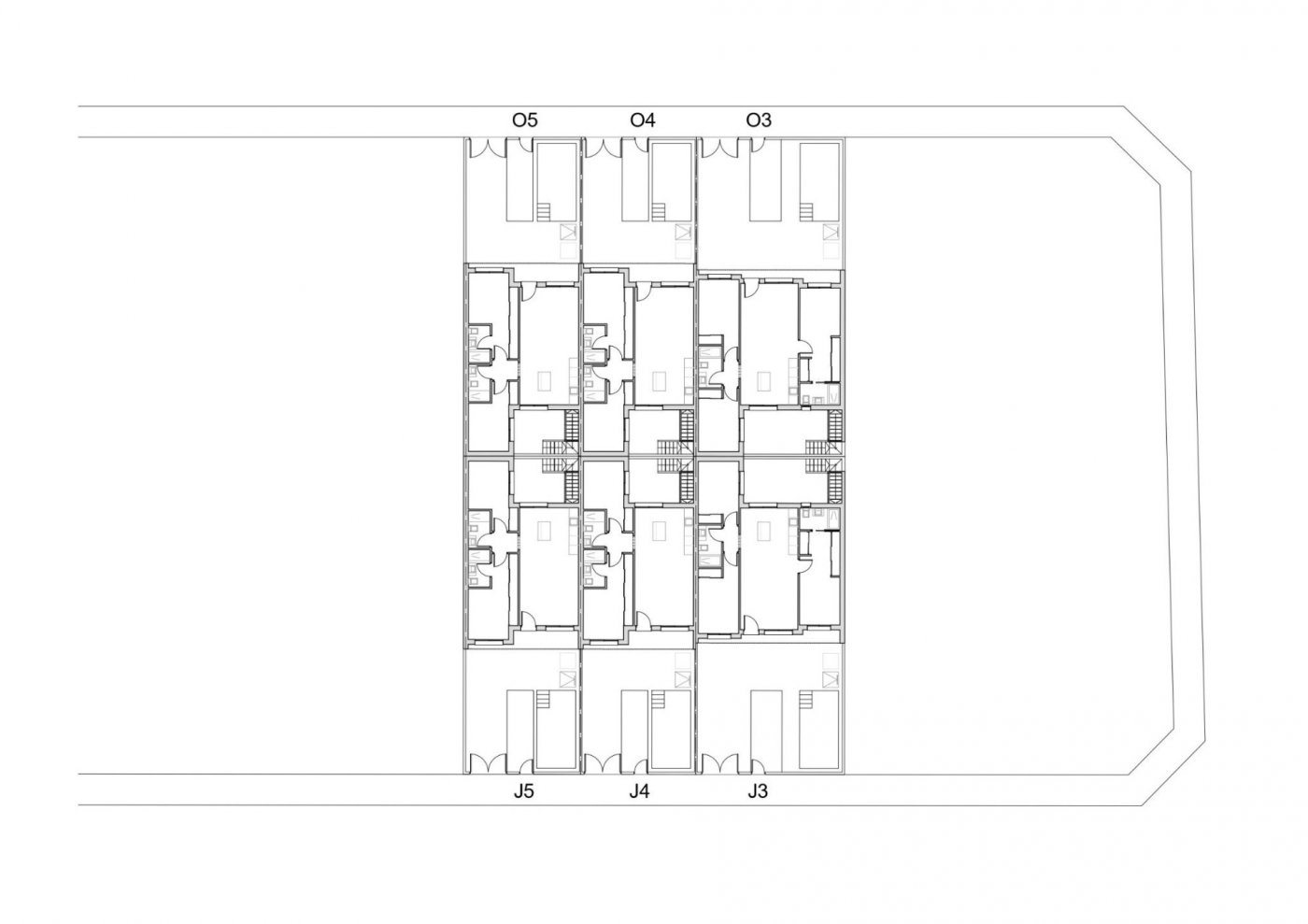 NEW-BUILD-TOWNHOUSES-IN-SAN-JAVIER-36 Detailed black and white floor plan showcasing modern, spacious new build townhouses layout in San Javier.