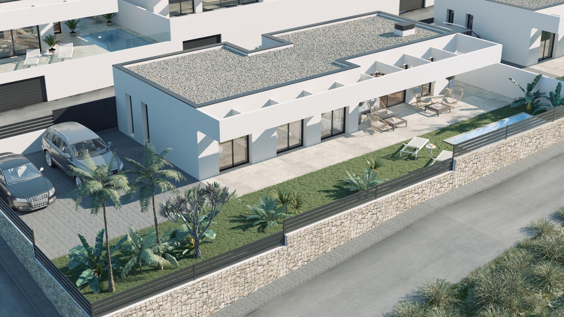 New Build 3 Bedroom Single-Storey Villa with Closed Garage and Sea Views for Sale in Finestrat