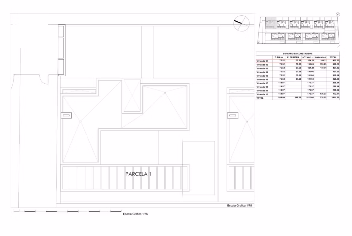 Architectural floor plan of spacious new build 3 bedroom villa in Finestrat, highlighting the layout and private pool area with sea views.